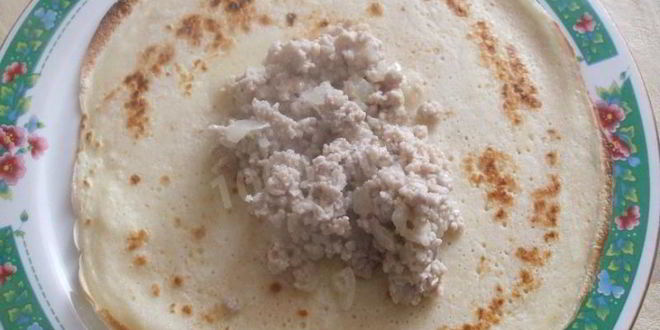 Рецепт тонких блинов с начинкой