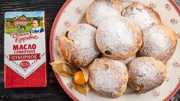 Рецепт Сливочных булочек с изюмом