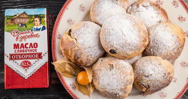 Рецепт Сливочных булочек с изюмом
