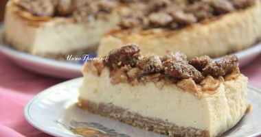 Рецепт Чизкейка с корицей, яблоком и сахарным пеканом