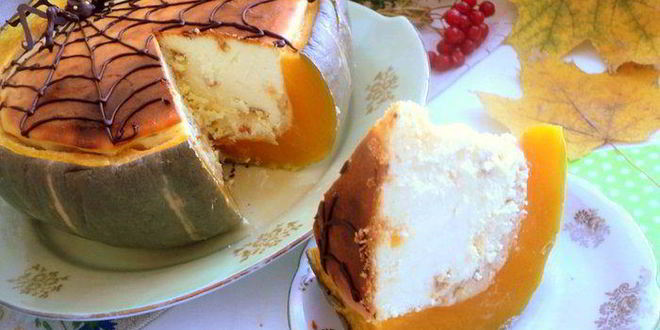 Рецепт чизкейка в тыкве паутинка