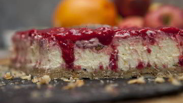 Рецепт Ванильного чизкейка с малиновым соусом