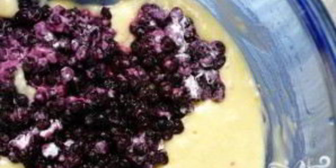 Рецепт лимонного кекса с черникой