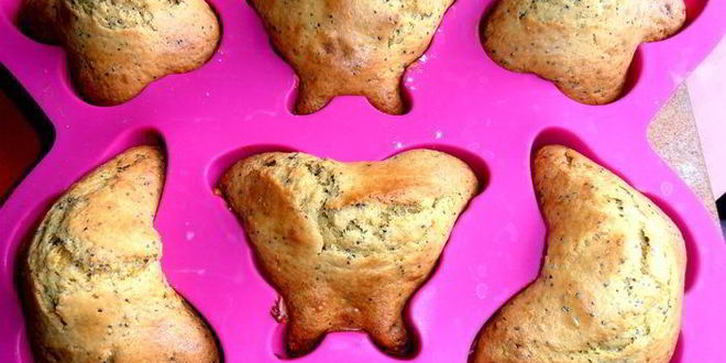 Рецепт макова-цитрусовых кексы бабочки прилетели