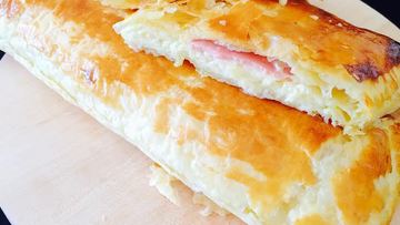 Рецепт Слоеного хачапури с ветчиной