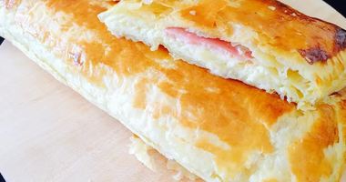 Рецепт Слоеного хачапури с ветчиной
