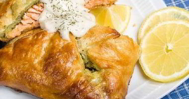 Рецепт Конвертиков с семгой и шпинатом