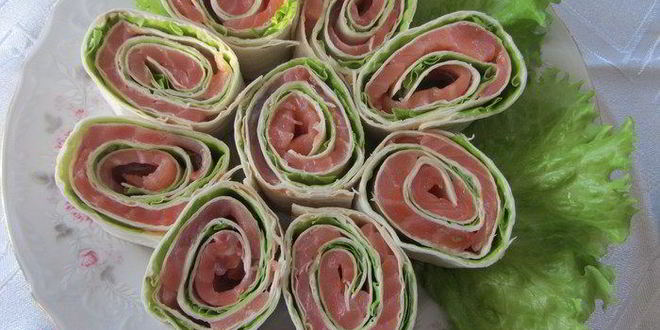 Рецепт лаваша с красной рыбой