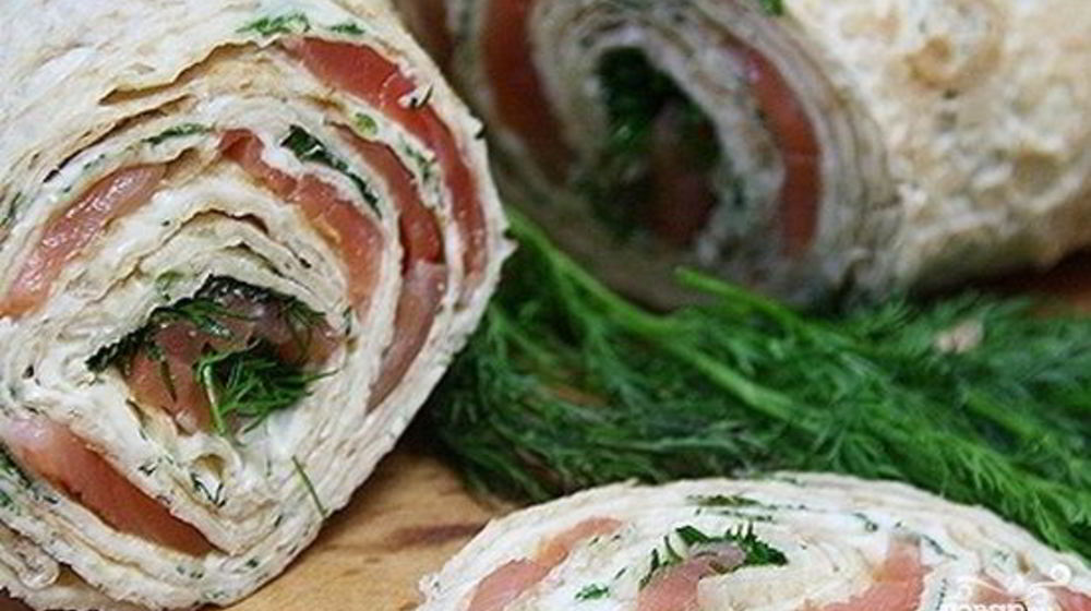 Как приготовить лаваш с лососем