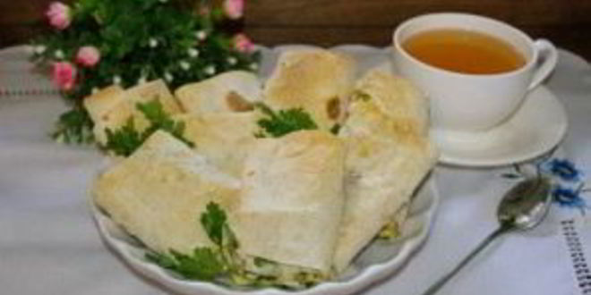 Рецепт лаваша с начинкой, запеченный в духовке