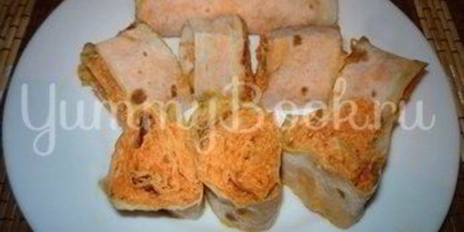 Рецепт рулетиков из лаваша