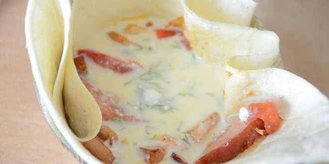 Рецепт завтрака в лаваше