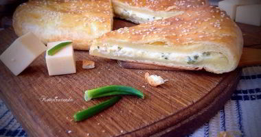 Рецепт Лепешки из творожного теста с сыром и зеленью