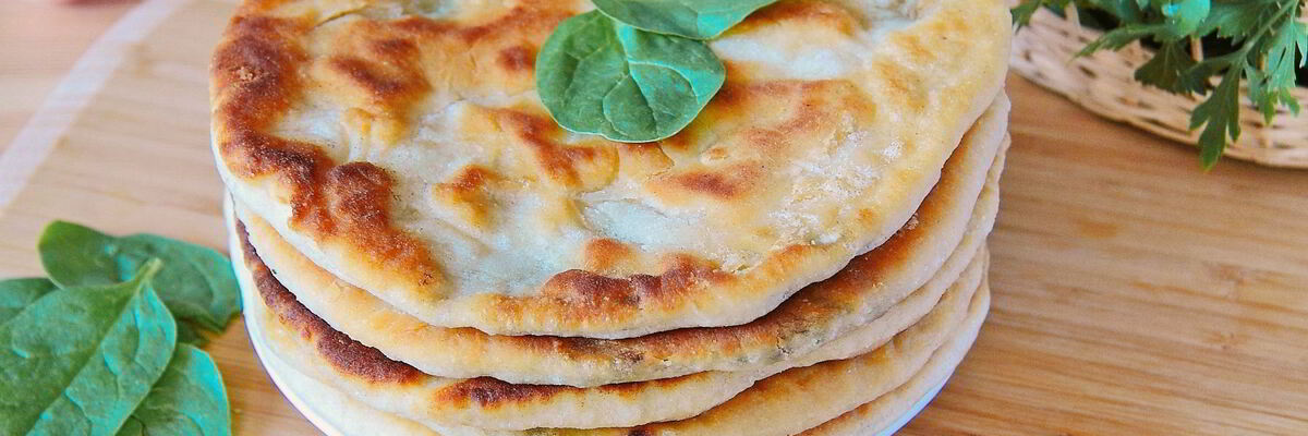 Рецепт Лепешек со шпинатом и грибами