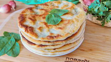 Рецепт Лепешек со шпинатом и грибами