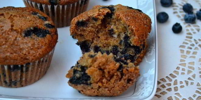 Рецепт маффинов здоровье с цельнозерновой мукой и черникой