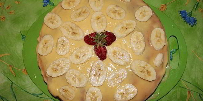 Рецепт манника с бананами на кефире