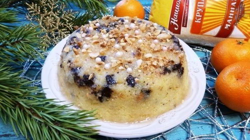 Как приготовить манник с шоколадом и миндалем