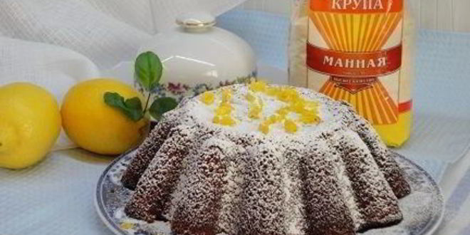 Рецепт цитрусового манника с финиками