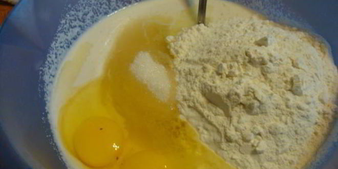 Рецепт цветного яблочного манника