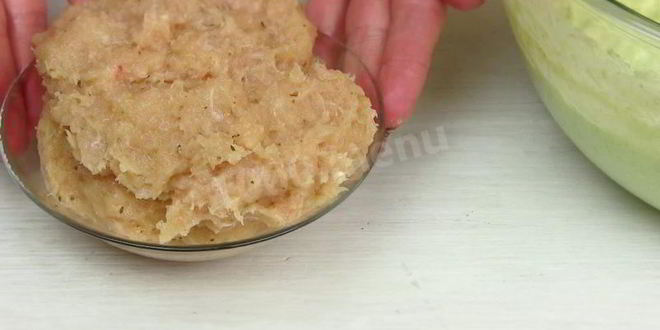 Рецепт кабачковых оладий с фаршем внутри