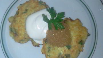 Рецепт Оладий картофельных с щучьей икрой