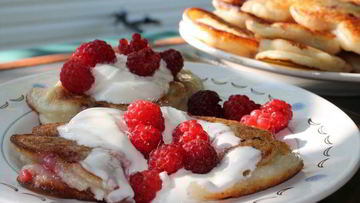 Рецепт Оладий с малиной