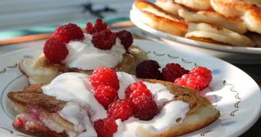 Рецепт Оладий с малиной