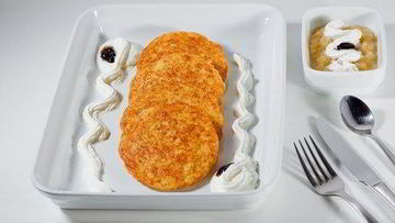 Рецепт Сладких картофельных оладий с яблочным соусом