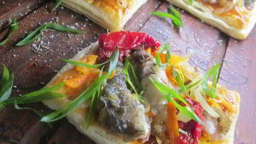 Рецепт Овощных слоек с карпом