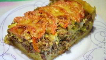 Рецепт Открытого мясного пирога из картофельного теста