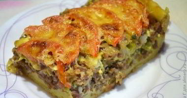 Рецепт Открытого мясного пирога из картофельного теста