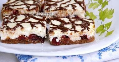 Рецепт Перевернутого шоколадно-творожный пирог с вяленой клюквой