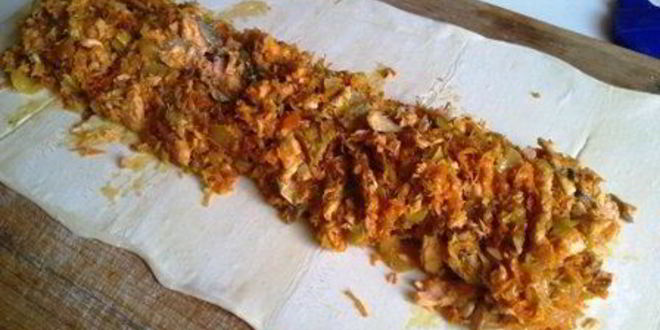 Рецепт пирога фирменного с рыбой и овощами