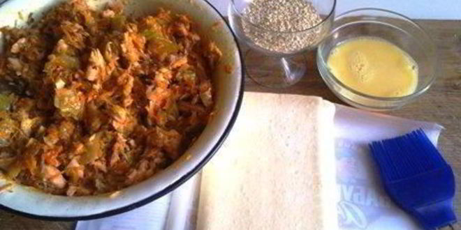 Рецепт пирога фирменного с рыбой и овощами
