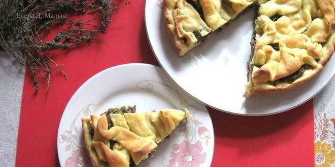 Рецепт пирога из заварного теста с грибами