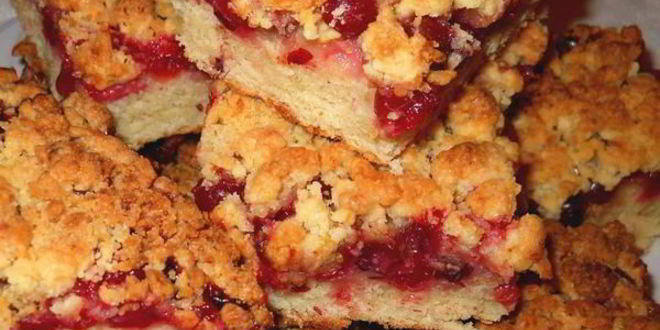 Рецепт пирога лимонного с клюквой