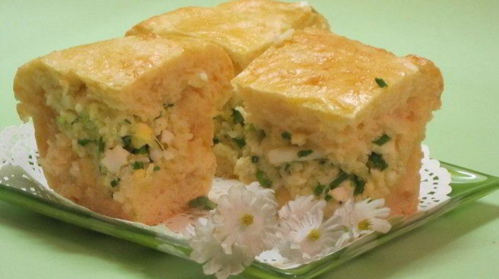 Как приготовить пирог с яйцом, зеленым луком и рисом