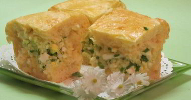 Рецепт Пирога с яйцом, зеленым луком и рисом
