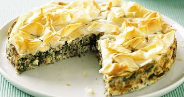 Рецепт Сырного пирога со шпинатом и мясом