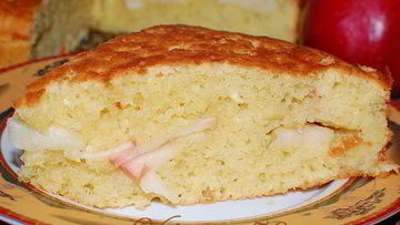 Рецепт Творожного пирога с яблочной прослойкой