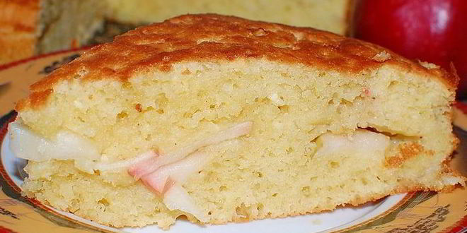 Рецепт творожного пирога с яблочной прослойкой