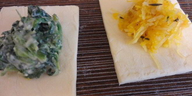 Рецепт слоеных пирожков с тыквой и шпинатом