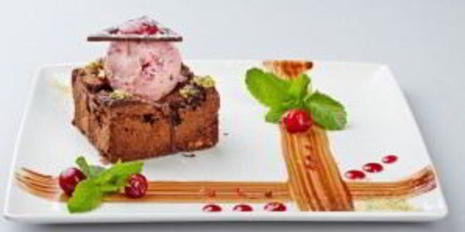 Рецепт брауни с клюквенным мороженым