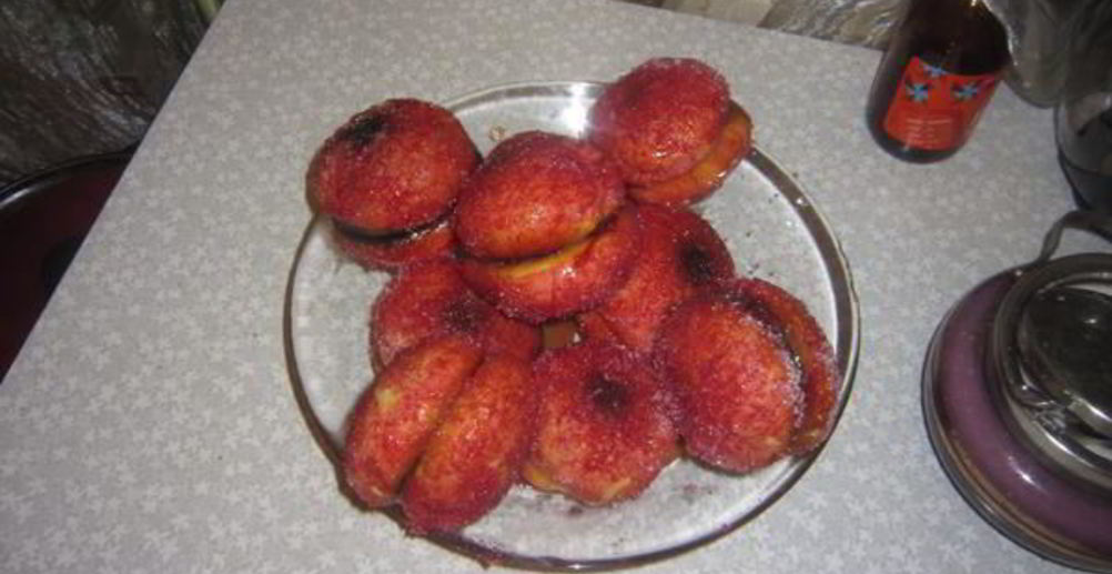 Рецепт персики в желе из шампанского и базилика