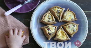 Рецепт Полезных пирожных гоменташн с творогом