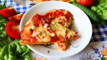 Рецепт Пиццы на тонком тесте без дрожжей