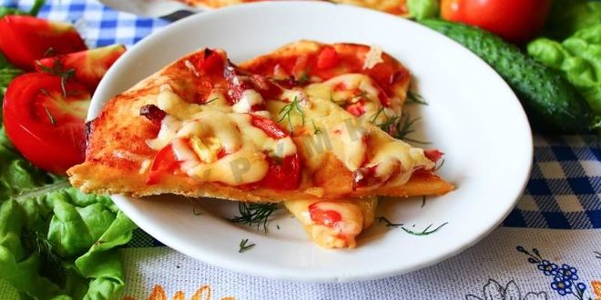 Рецепт пиццы на тонком тесте без дрожжей