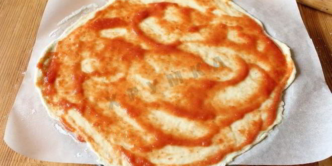 Рецепт пиццы на тонком тесте без дрожжей