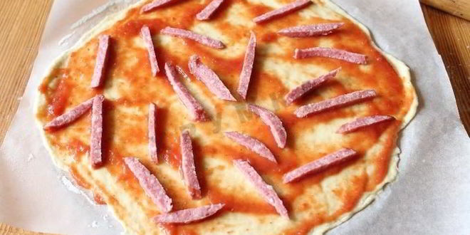 Рецепт пиццы на тонком тесте без дрожжей